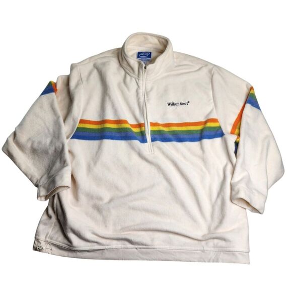 Wilbur Soot Polaroid OS 1.2 Oversized 1/2 Zip Pullover Fleece Rainbow Size 3XL - Picture 1 of 10